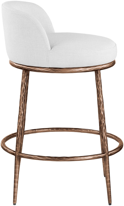 Ferro - Upholstered Counter Stool With Brushed Bronze Base