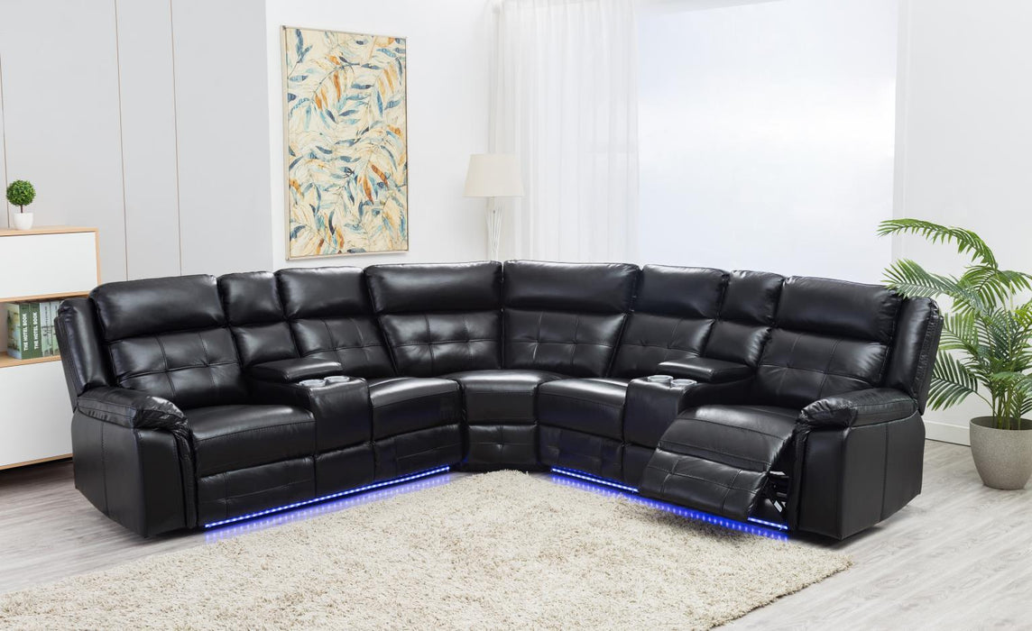U30 - 3 Piece Power Reclining Sectional - Black