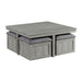 Uster - Coffee Table With Four Storage Stools - Gray - Stylish Home Furniture
