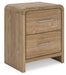 Gramburg - Two Drawer Night Stand - Warm Natural Brown - Stylish Home Furniture