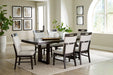 Neymorton - 7 Pc. - Rectangular Extension Table, 6 Side Chairs - Dark Grayish Brown - Stylish Home Furniture