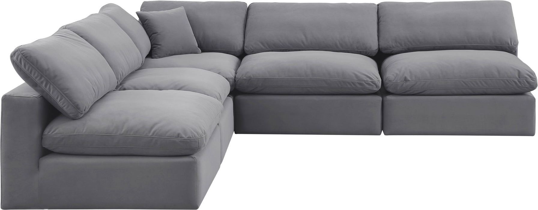 Comfy - 5 Piece Velvet Modular Corner Armless Sectional