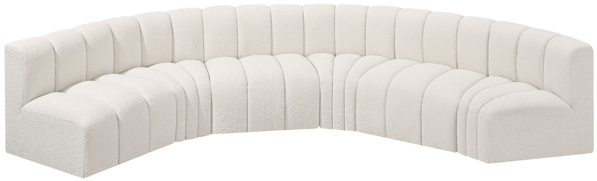 Arc - Boucle Fabric 6 Piece U-Shaped Modular Sofa