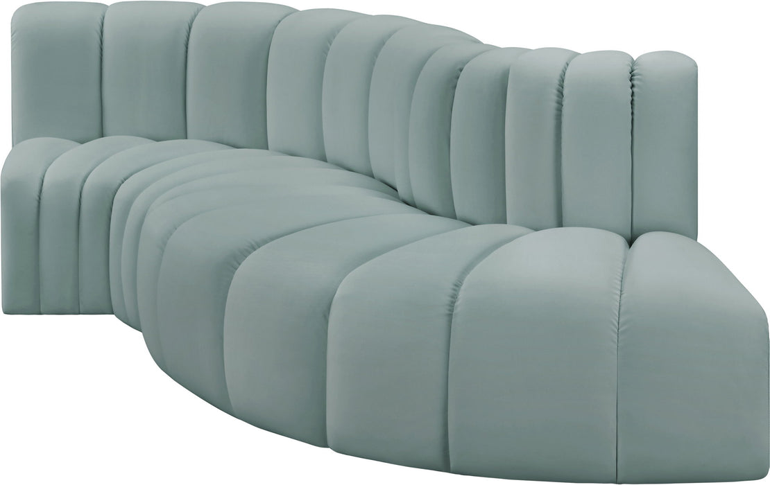 Arc - Faux Leather 4 Piece L-Shaped Modular Sofa