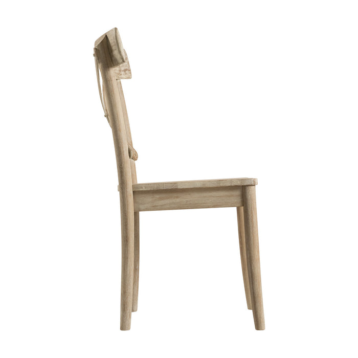 Callista - X-Back Wooden Side Chair (Set of 2) - Beach - Stylish Home Furniture