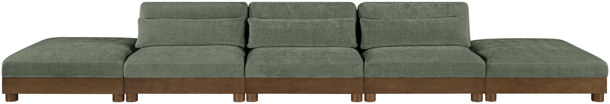 Turin - Chenille Fabric Upholstered Modular Sectional - Green