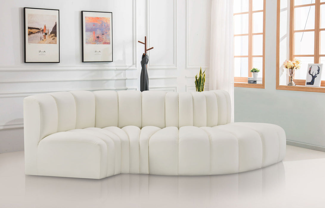 Arc - Faux Leather 4 Piece L-Shaped Modular Sofa