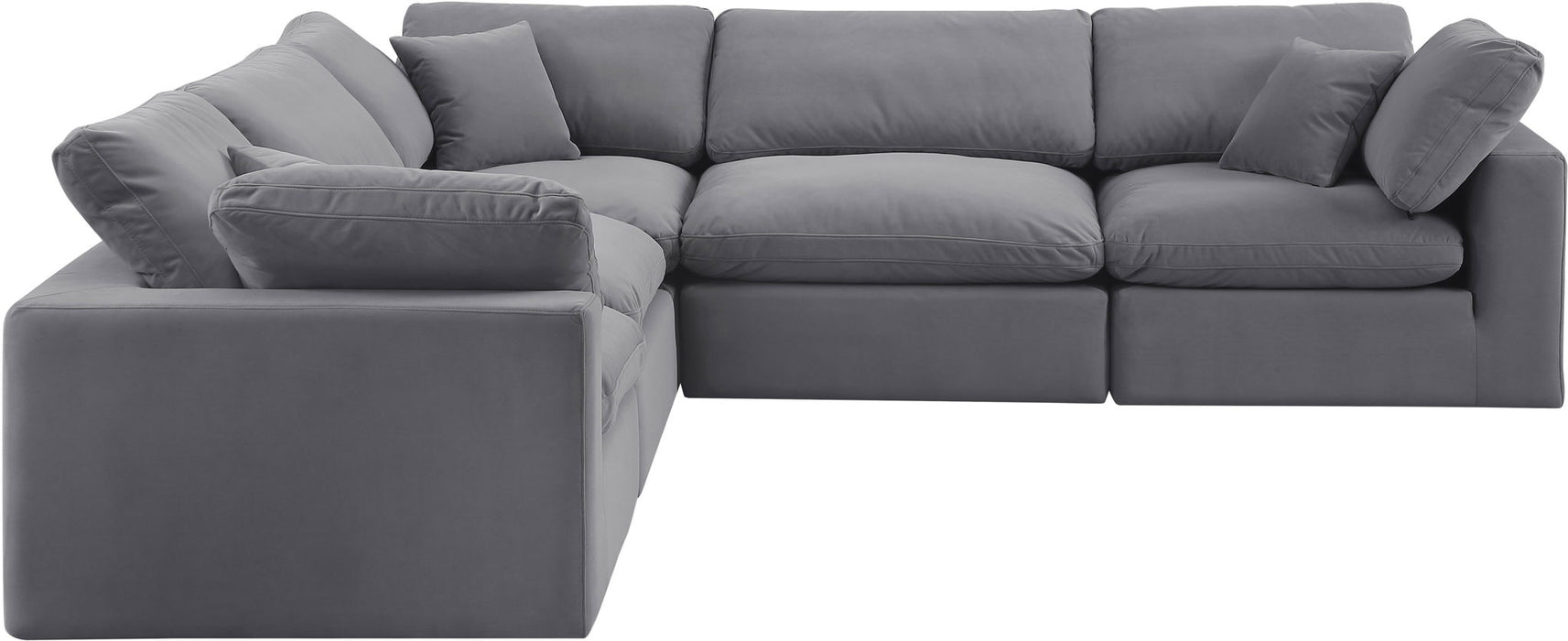 Comfy - 5 Piece Velvet Modular Corner Sectional