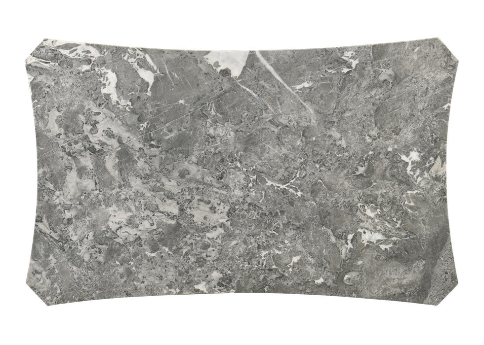 D076 - Rectangular Dining Table - Dark Dray Brush / Graystone Marble