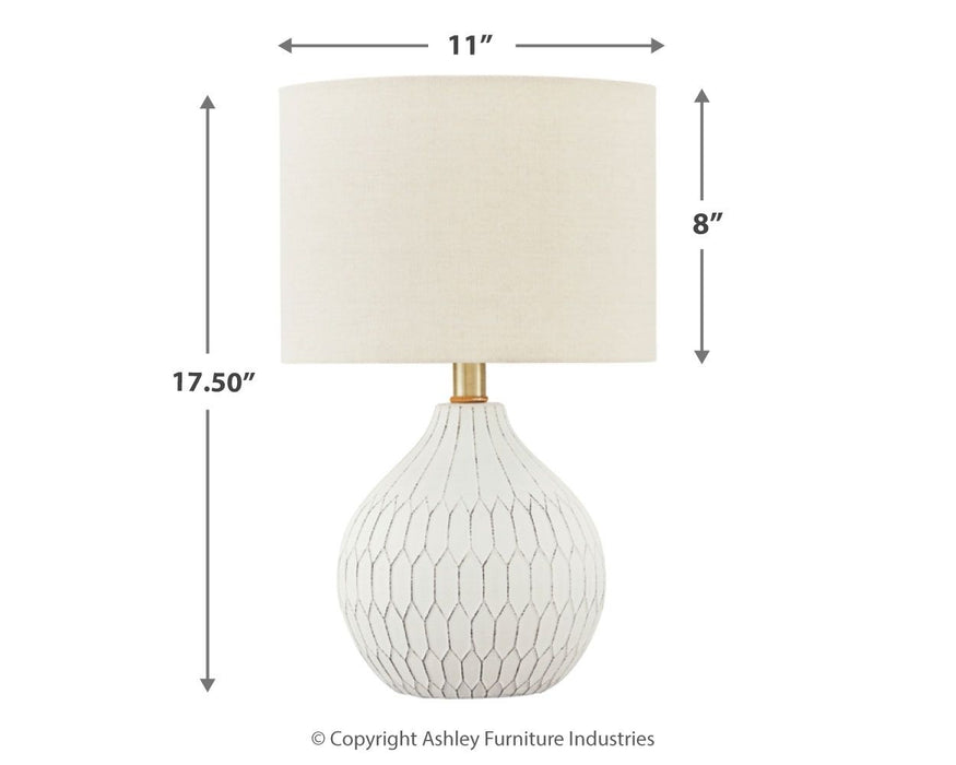 Wardmont - White - Ceramic Table Lamp