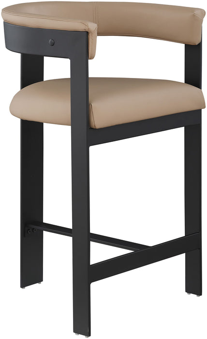 Romeo - Faux Leather Counter Stool With Black Base (Set of 2)