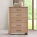 Anika - 5 Drawer Chest - Natural / Brown - Stylish Home Furniture
