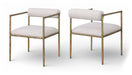 Axis - Linen Textured Beige Fabric Upholstered Dining Chair (Set of 2) - Stylish Home Furniture