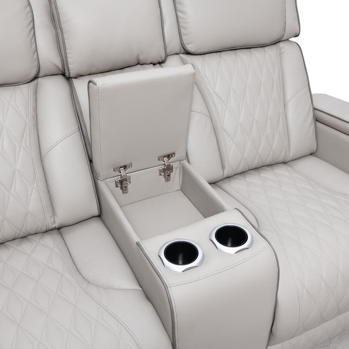 U71 - Power Reclining Sofa With Power Headrest, Reading Light, Massage, Heat, Ambient Lighting - Gray