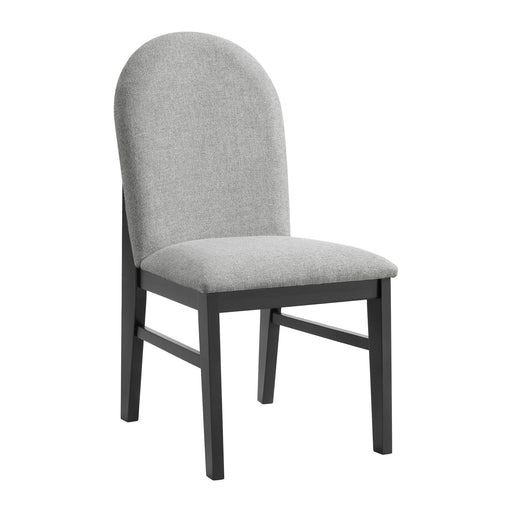 Edison - Dining Side Chair With Fabric (Set of 2) - Black And Light Gray - Stylish Home Furniture