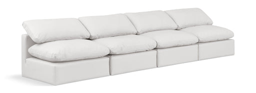 Indulge - Faux Leather 4 Seat Modular Armless Sofa