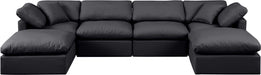Indulge - Faux Leather 6 Piece Modular Double Chaise Sectional - Stylish Home Furniture