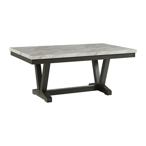 Everdeen - Dining Table With White Faux Marble Top - Charcoal - Stylish Home Furniture