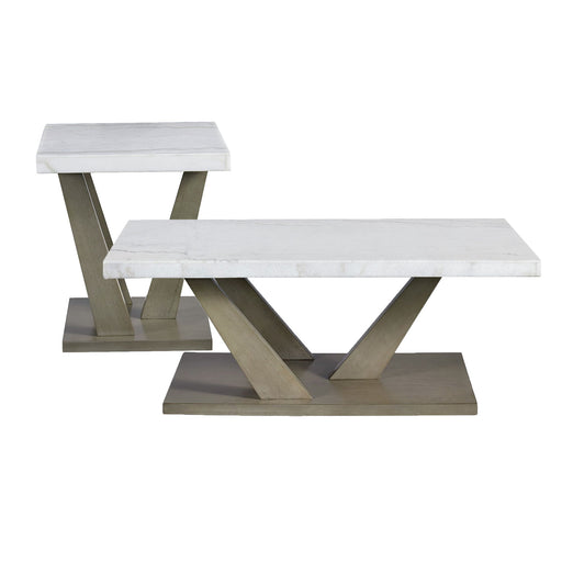Greta - 2 Piece Occasional Table Set (Coffee Table And End Table) - Gray - Stylish Home Furniture