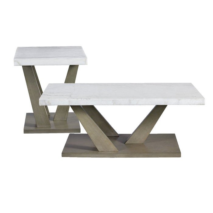 Greta - 2 Piece Occasional Table Set (Coffee Table And End Table) - Gray - Stylish Home Furniture