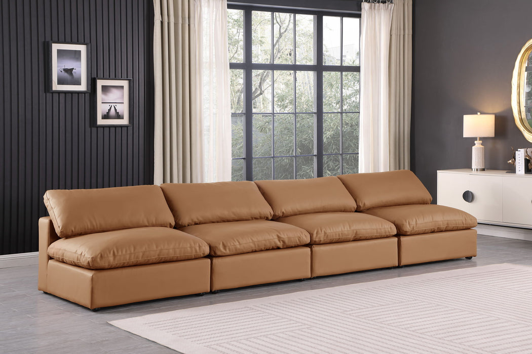 Comfy - Faux Leather Modular Armless Sofa 4 Seats