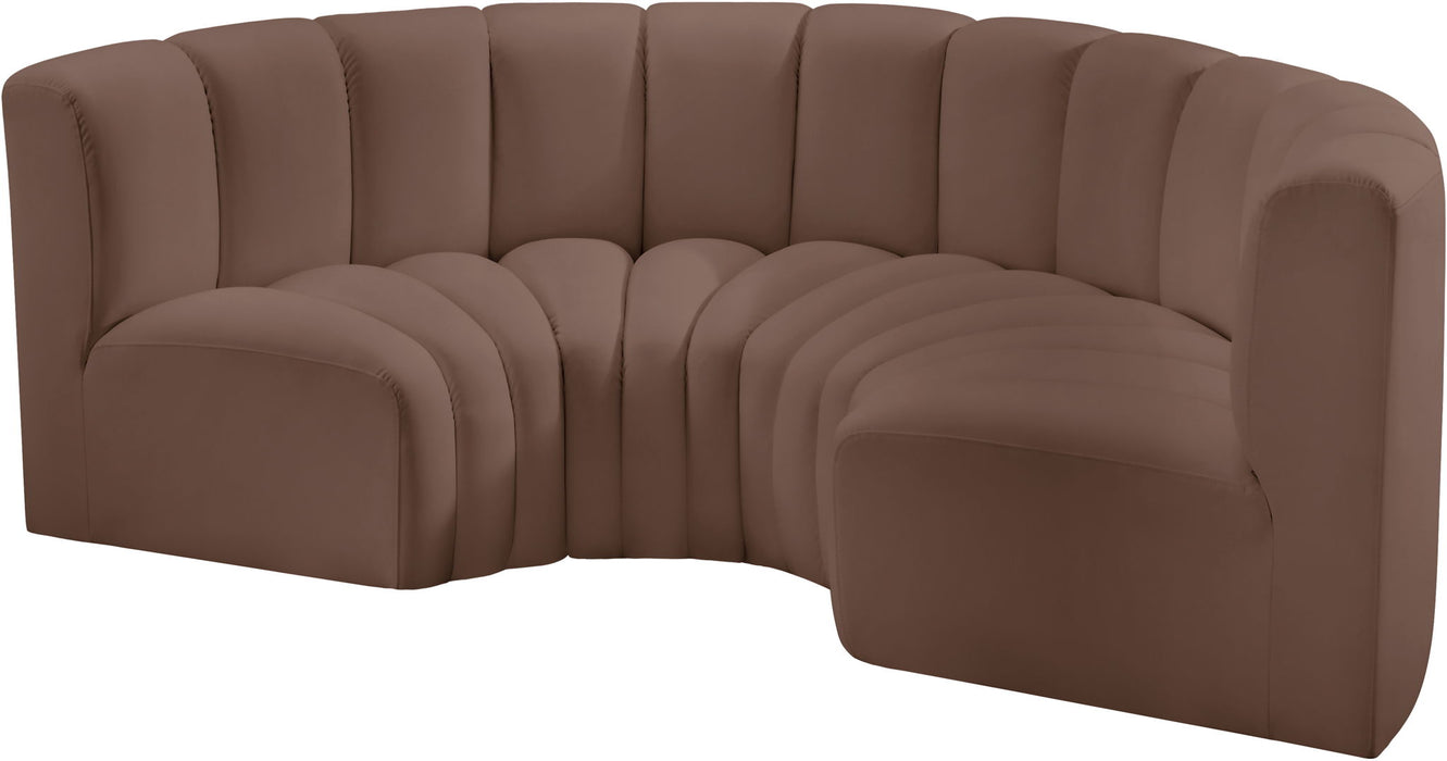 Arc - Faux Leather 4 Piece U-Shaped Modular Sofa