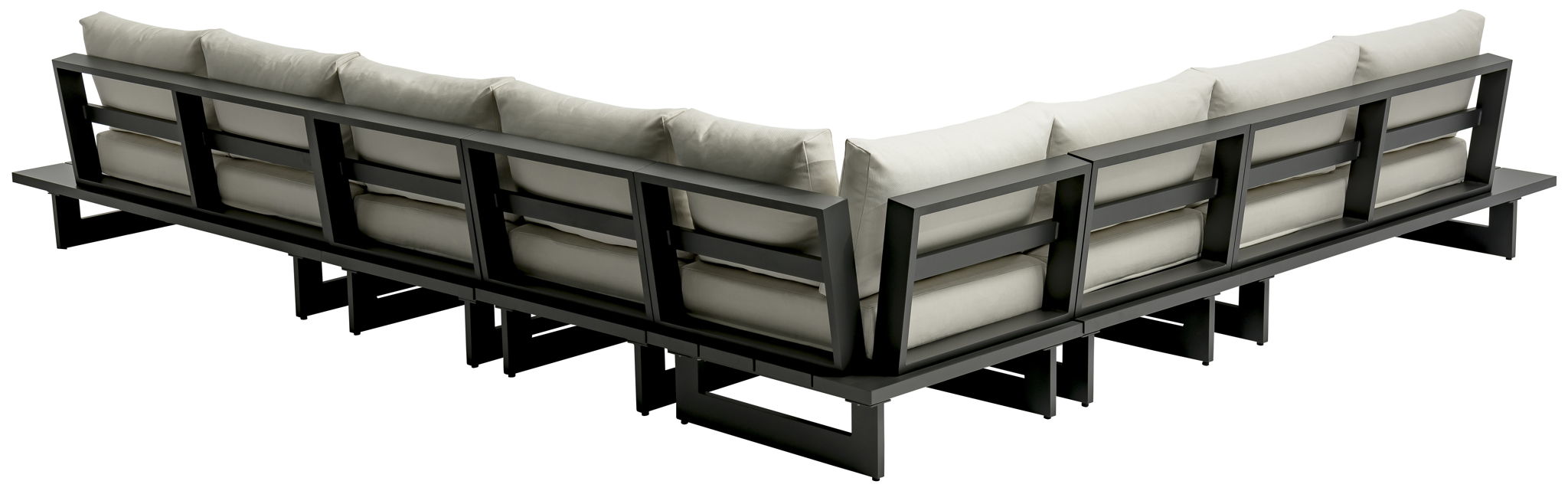 Maldives - 6 Piece Water Resistant Outdoor Patio Modular Sectional With Gray Base