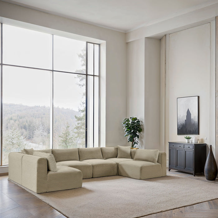 Shaggy - 6 Piece Modular U-Shaped Armless Sectional