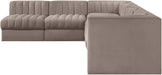 Rummi - Velvet Performance Fabric Upholstered 6 Piece Modular Sectional - Stylish Home Furniture