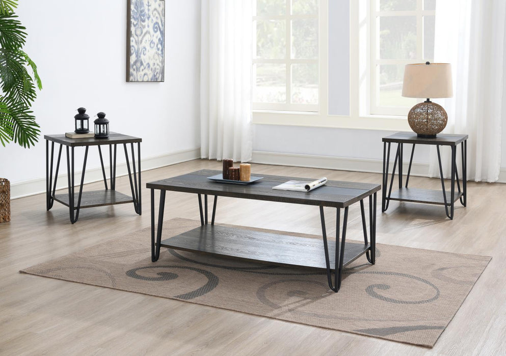 T114 - Coffee Table & 2 End Tables - Dark Brown