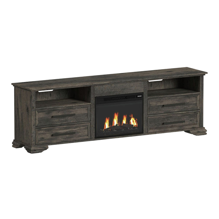 Park Ridge - 4 Piece Entertainment Unit With 82'' TV Console - Charcoal - Stylish Home Furniture