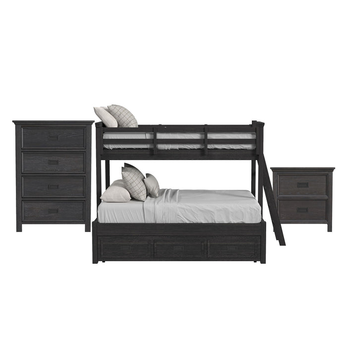 Hampton Kids - Bunk With Ladder And Trundle Bedroom Set - Stylish Home Furniture