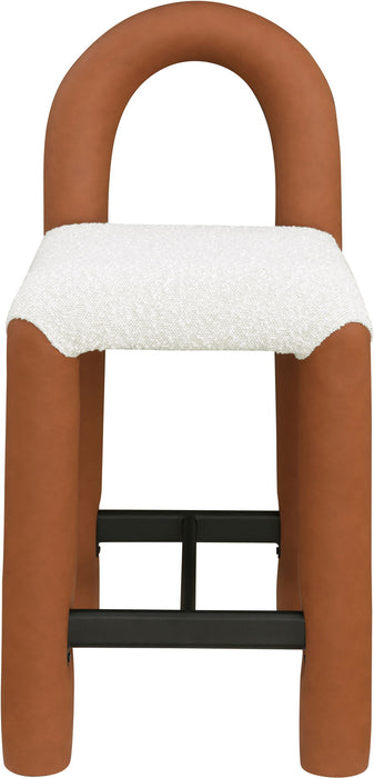 Amari - Vegan Leather and Boucle Fabric Stool