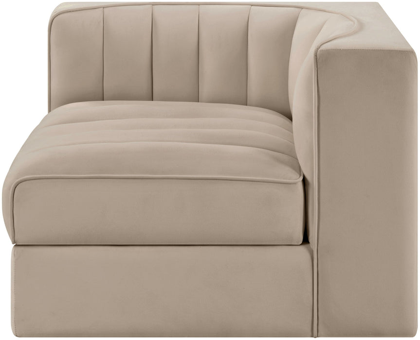 Rummi - Velvet Performance Fabric Upholstered Modular Corner Chair - Stylish Home Furniture