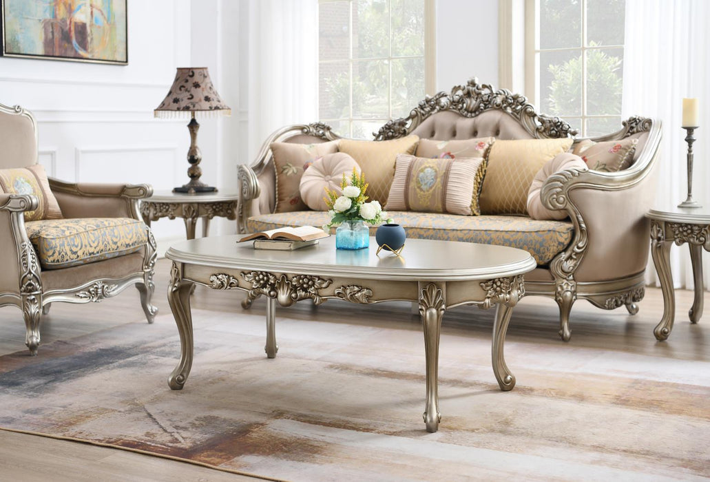 T197 - Coffee Table & 2 End Tables - Champagne