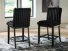 Mervannie - Upholstered Barstool (Set of 2) - Black - Stylish Home Furniture