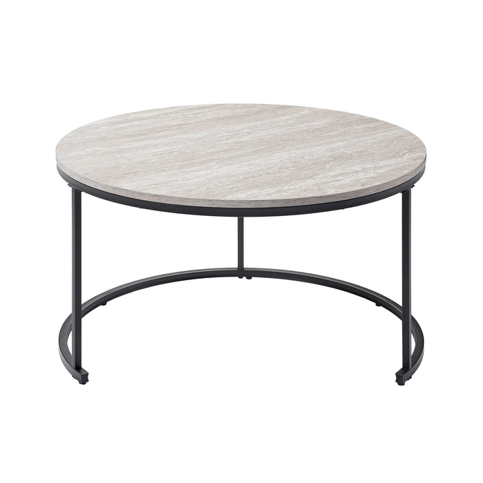 Forma - 4 Piece Occasional Set (1 Coffee, 1 Large End Table & 1 Stool, 1 Small End Table) - Black / White / Gray - Stylish Home Furniture