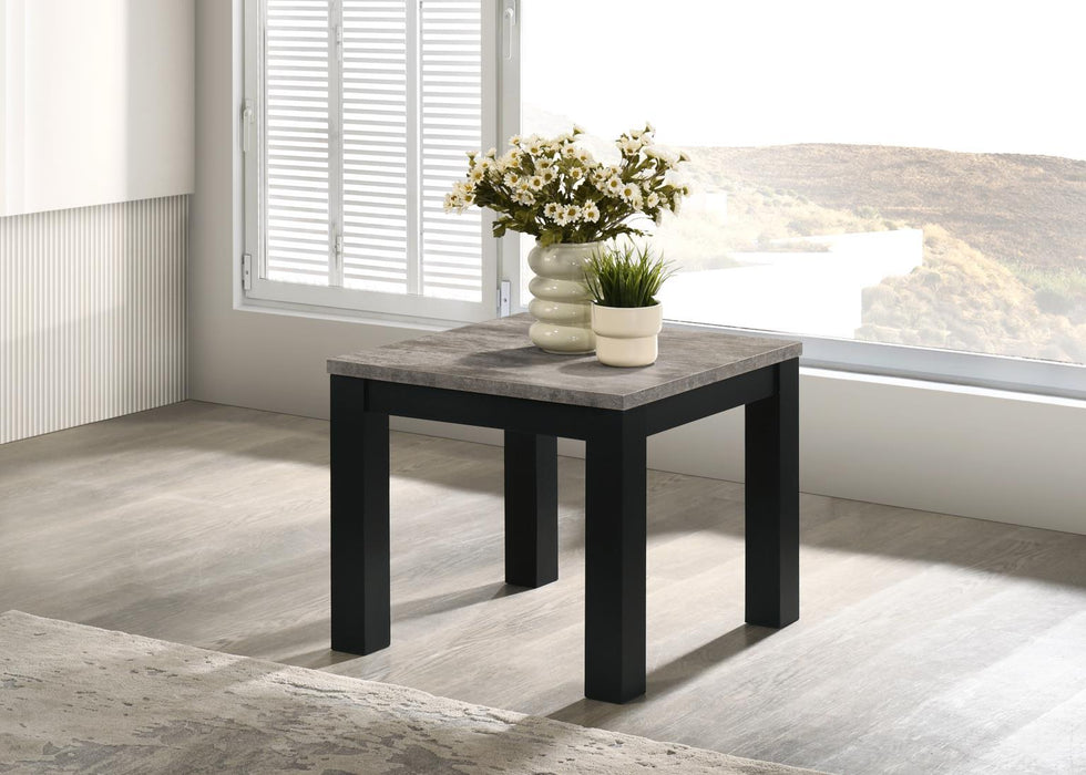 T232 - Melamine Top 3 Piece Table Set (Coffee And 2 End Tables) - Black / Gray