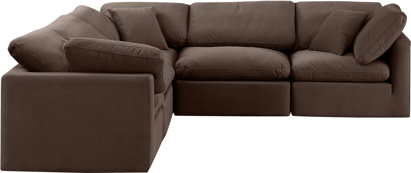 Indulge - Velvet 5 Piece Modular Corner Sectional