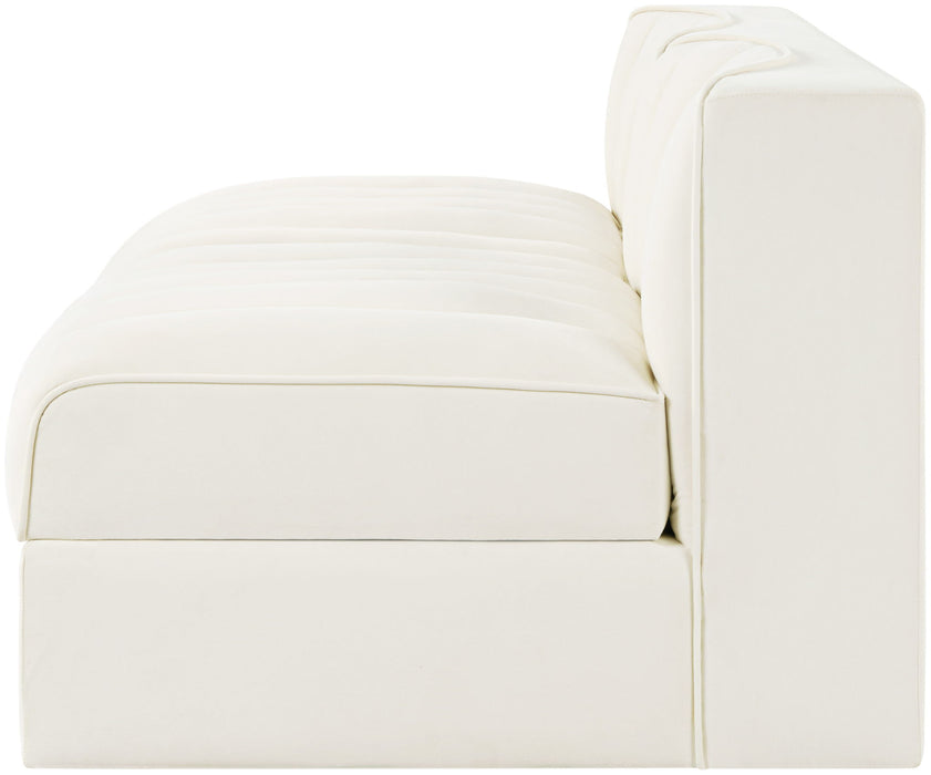 Rummi - Velvet Performance Fabric Upholstered 2 Piece Modular Armless Loveseat - Stylish Home Furniture