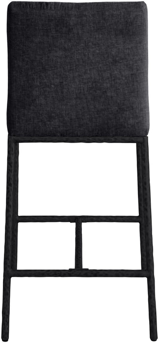 Reeves - Chenille Fabric Upholstered Counter Stool (Set of 2) - Black Base