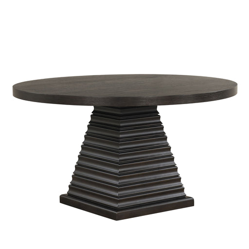 Plateau - 54" Round Dining Table - Top & Base - Dark Brown - Stylish Home Furniture
