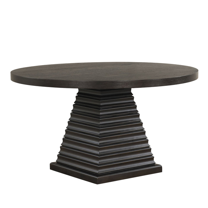 Plateau - 54" Round Dining Table - Top & Base - Dark Brown - Stylish Home Furniture