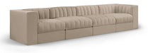 Rummi - Velvet Performance Fabric Upholstered 4 Piece Modular Sofa - Stylish Home Furniture