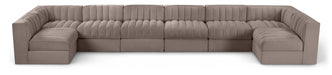 Rummi - Velvet Performance Fabric Upholstered 8 Piece Modular Sectional (With 2 Corner Chairs) - Stylish Home Furniture