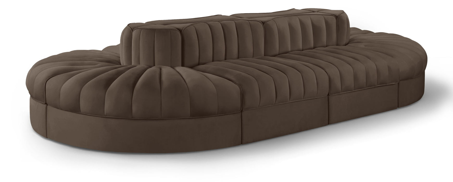 Rummi - Oval Velvet Performance Fabric Upholstered 8 Piece Modular Sectional - Stylish Home Furniture