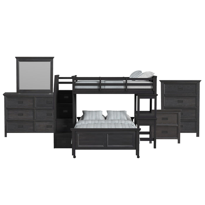 Hampton Kids - Loft With Staircase And Desk With Speaker Bedroom Set - Stylish Home Furniture
