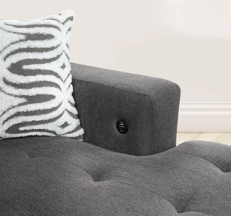 U275 - 3 Piece Sectional With USB (Type A+C) - Gray