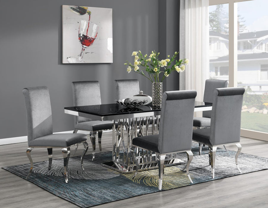 G-081-T-BLACK - Marble Dining Table - Black