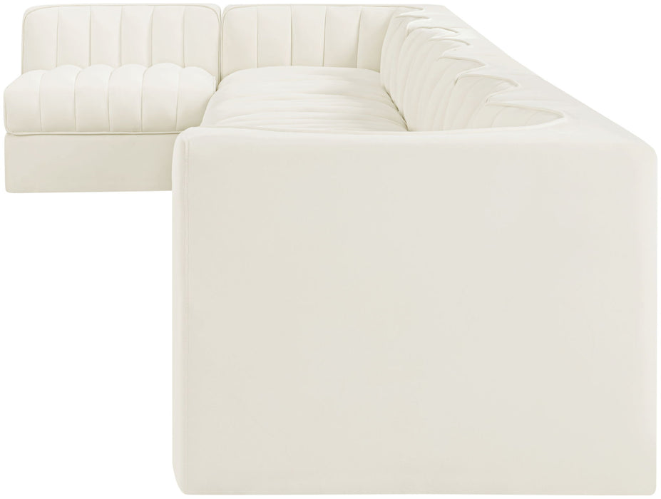 Rummi - Velvet Performance Fabric Upholstered 8 Piece Modular Sectional, L-Shaped (Right) - Stylish Home Furniture